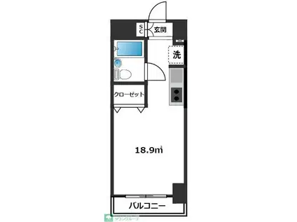 伊勢原七番館(ワンルーム/9階)の間取り写真