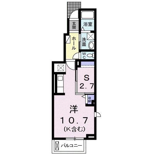 グランド ソレイユ壱番館(1SK/1階)の間取り写真