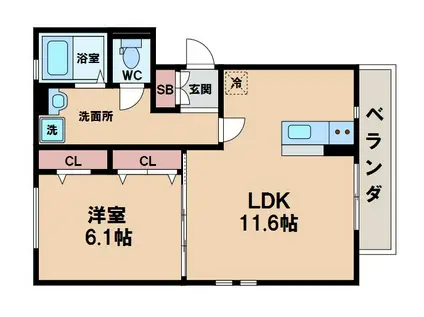 スクエアプレイス天王寺東 A棟(1LDK/3階)の間取り写真