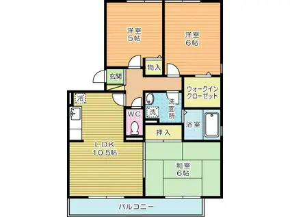 コンフォールI番館(3LDK/3階)の間取り写真