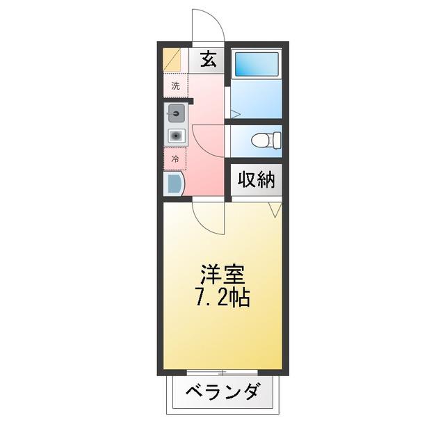 フォーティエイト(1K/2階)の間取り写真