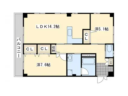 シティフォート(2LDK/2階)の間取り写真