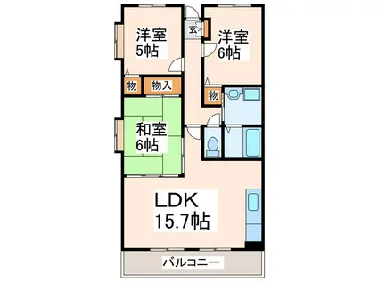 サンクリスタル美光(3LDK/3階)の間取り写真