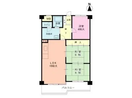 三和平城グランドパレス(3LDK/2階)の間取り写真