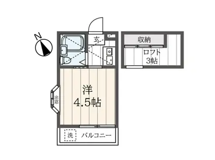 ウォールデン常盤台(1K/2階)の間取り写真