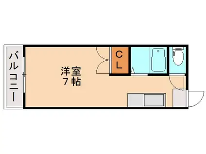 シード90(ワンルーム/2階)の間取り写真