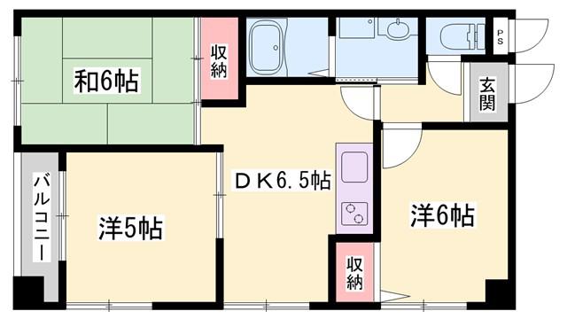 ロイヤルコーポ荒井(3DK/3階)の間取り写真