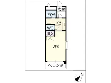 ツインパル21(1K/3階)の間取り写真