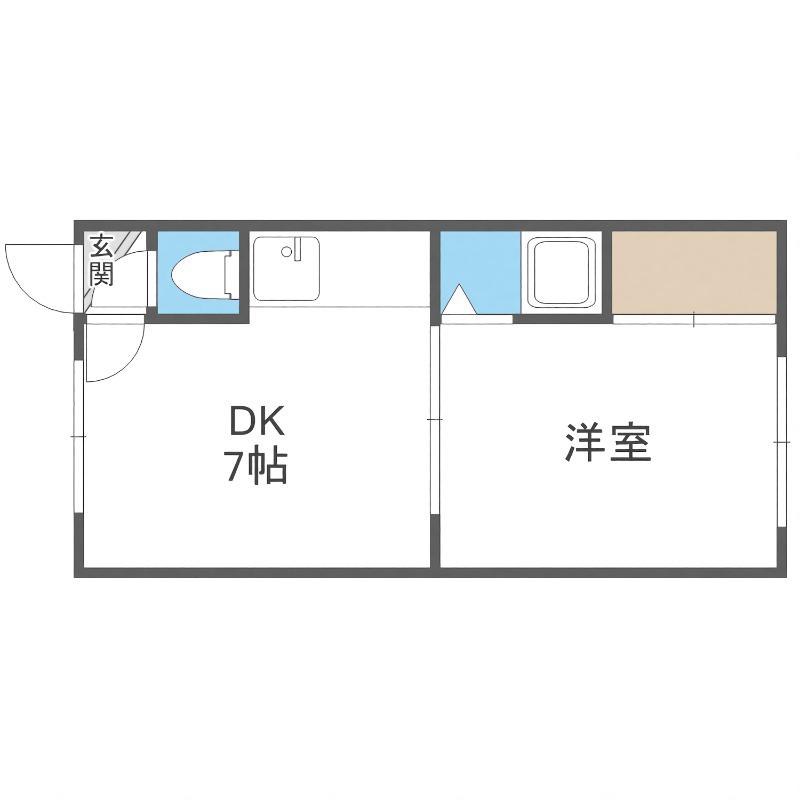 ハイムカトレアB(1DK/3階)の間取り写真