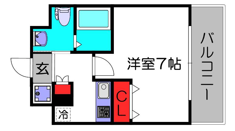 WILLDO九条南(1K/6階)の間取り写真