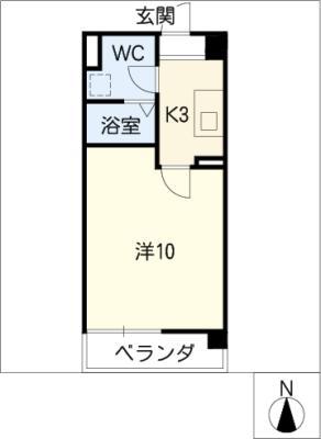 竹中ビル(1K/3階)の間取り写真