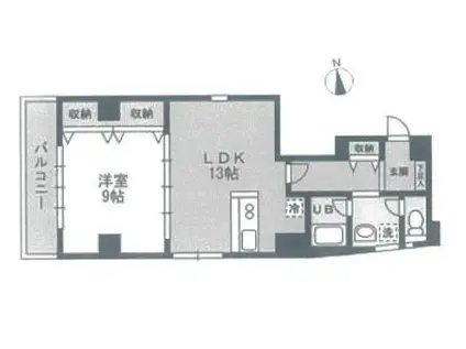 芝132金杉アパートメント(1LDK/4階)の間取り写真