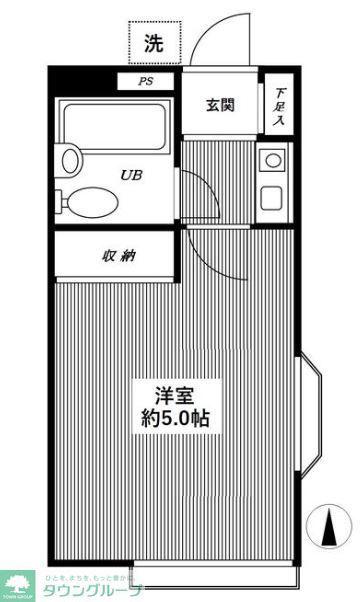 ペアパレス大泉(1K/2階)の間取り写真