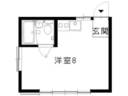 シャネルハイツ(ワンルーム/1階)の間取り写真