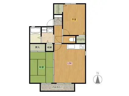 セジュールヒダカII(2LDK/2階)の間取り写真