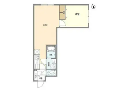 ウェルスクエア桜上水(1LDK/1階)の間取り写真