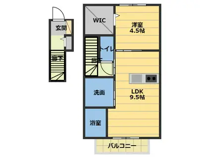 サン・ルミエール相川(1LDK/2階)の間取り写真