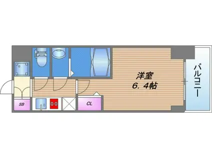 WORVE大阪本町(1K/4階)の間取り写真