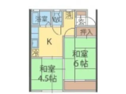 ドミールタカハシI(2K/2階)の間取り写真