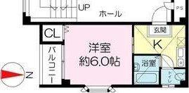 フローラルステージ同心町(1K/2階)の間取り写真