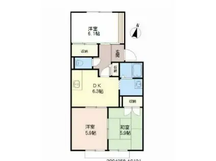 フレグランス広崎(3DK/1階)の間取り写真