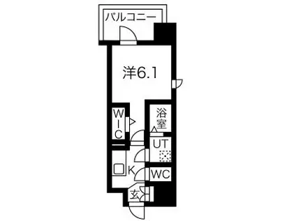 ワールドアイ梅田ウエスト(1K/5階)の間取り写真