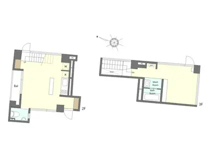 JR山手線 目黒駅 徒歩6分 3階建 築6年(1LDK/2階)の間取り写真