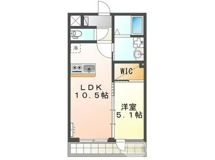 シェトワはつしば(1LDK/2階)の間取り写真