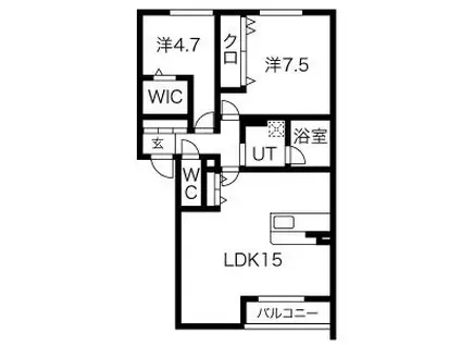 レリーサ知多II(2LDK/1階)の間取り写真