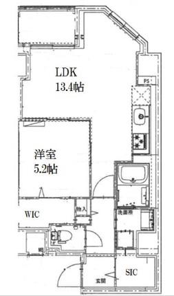 PREMIUM STAGE NAO(1LDK/8階)の間取り写真