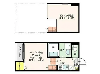 CASA REGALO(1K/2階)の間取り写真