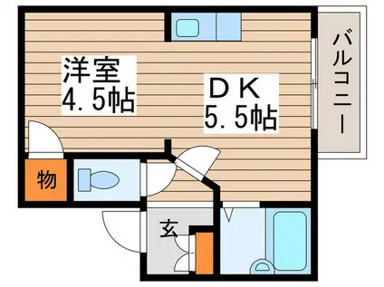 グリーンヒルシャトー(1DK/4階)の間取り写真