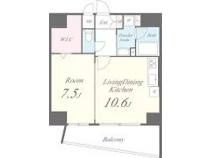 クリア岩本町(1LDK/3階)の間取り写真