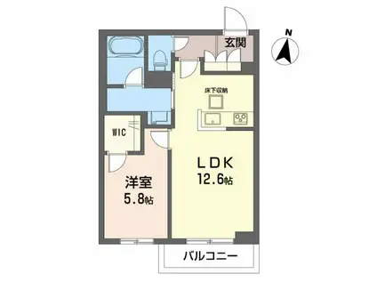 ミヤテラス(1LDK/1階)の間取り写真