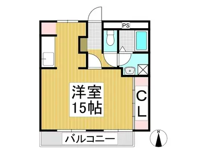 カメダビル(ワンルーム/4階)の間取り写真