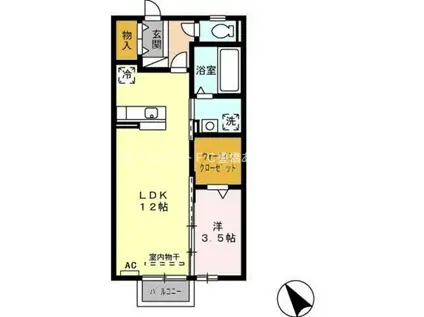 ル・ヴェール(1LDK/2階)の間取り写真