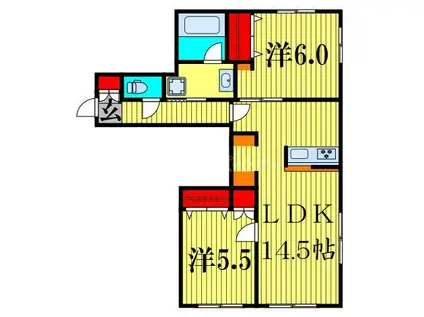 GRAND LUMIERE(2LDK/1階)の間取り写真