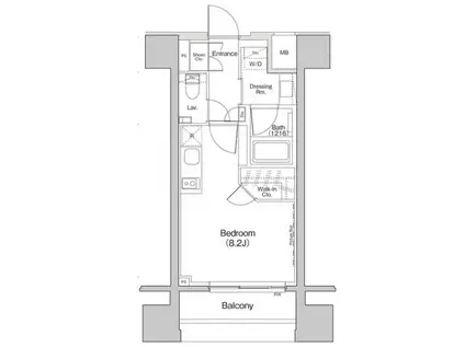 N ザ・パークハビオ荏原中延プレイス(ワンルーム/12階)の間取り写真