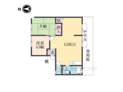 パナメゾン弐番館(2LDK/1階)の間取り写真