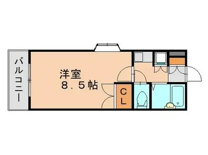 グリーンヒル博多(1K/3階)の間取り写真