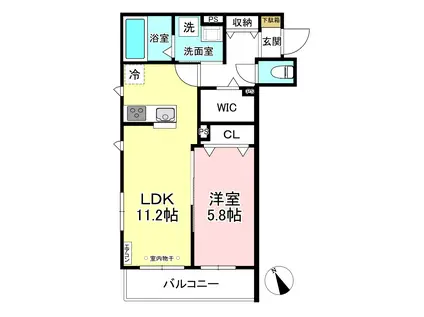 登戸共同(1LDK/2階)の間取り写真