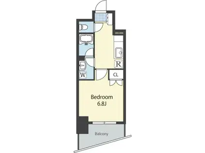 メープルヒルズ(1K/4階)の間取り写真