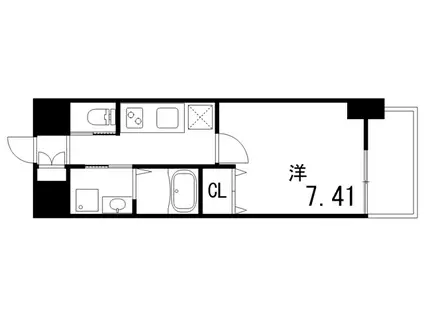 リブネスコート神戸深江(1K/4階)の間取り写真