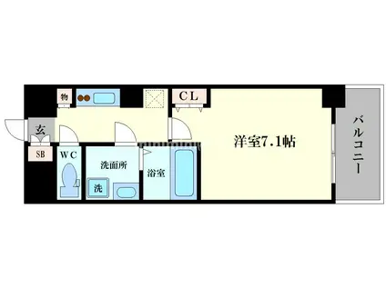 ウィルテラスなんば南(1K/8階)の間取り写真