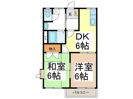 サンハイツ市川(2DK/2階)の間取り写真