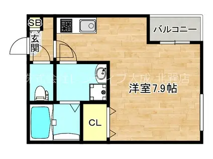ハーモニーテラス小路II(1K/1階)の間取り写真