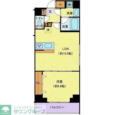 ジェノヴィア本羽田スカイガーデン(1LDK/2階)の間取り写真