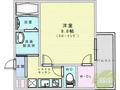 フジパレス東淀川Ⅵ番館(1K/3階)の間取り写真