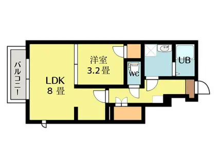 セレネII(1LDK/1階)の間取り写真