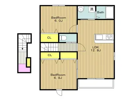 デイジー(2LDK/2階)の間取り写真